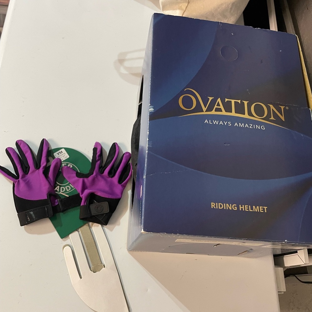 Ovation Purple Kids Riding Gloves